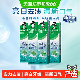DARLIE好来(原黑人)牙膏清新双效200g*4支套装大容量清新口气