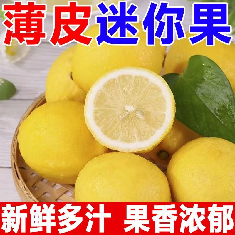新鲜黄柠檬皮薄多汁酸爽浓郁泡水榨汁
