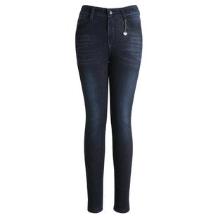 捷纯加绒牛仔裤女冬季加厚羊毛绒棉裤保暖显瘦2025年新款高弹裤子