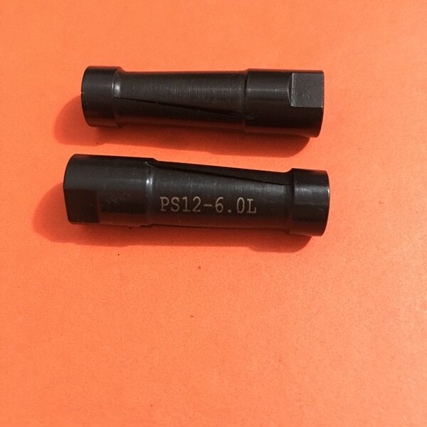 中意，镨罗12型送料机料夹，全长42mm.M7*0.75左牙，右牙