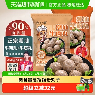 趣十八番潮汕手打牛肉丸牛筋丸肉含量90%麻辣烫火锅食材烧烤丸子