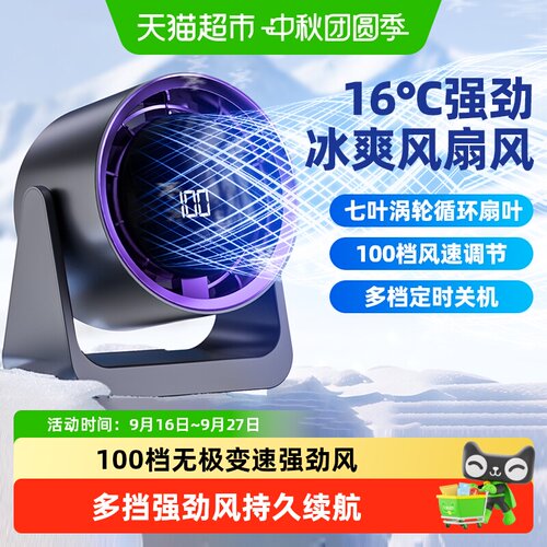 臻邦桌面小风扇静音超大风力