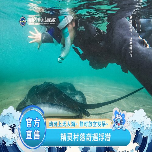 [海南分界洲岛旅游区-精灵村落奇遇浮潜]特色项目票。海南独家亲子海洋生物互动体验摸鱼的乐趣