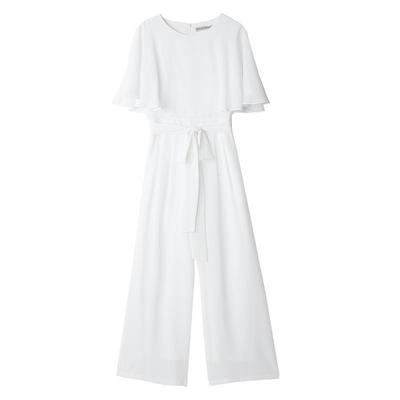 美妃雅白色夏装雪纺气质连体裤