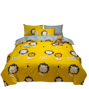 莫凡家纺A类日式全棉色织水洗棉床上四件套纯棉学生宿舍三4件套男