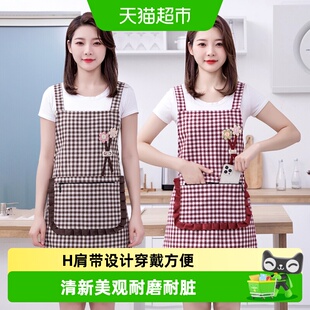 家用厨房围裙韩版女士漂亮时尚棉布做饭上班工作冬季薄款透气背带