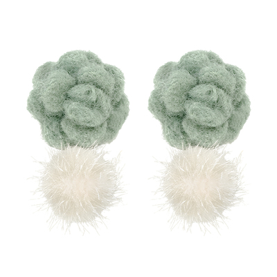 原创设计毛球耳环秋冬毛茸茸ins