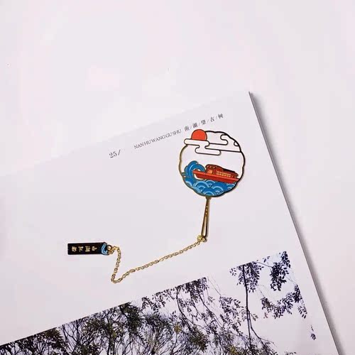 南湖名胜吊链书签 南湖红船图样书签