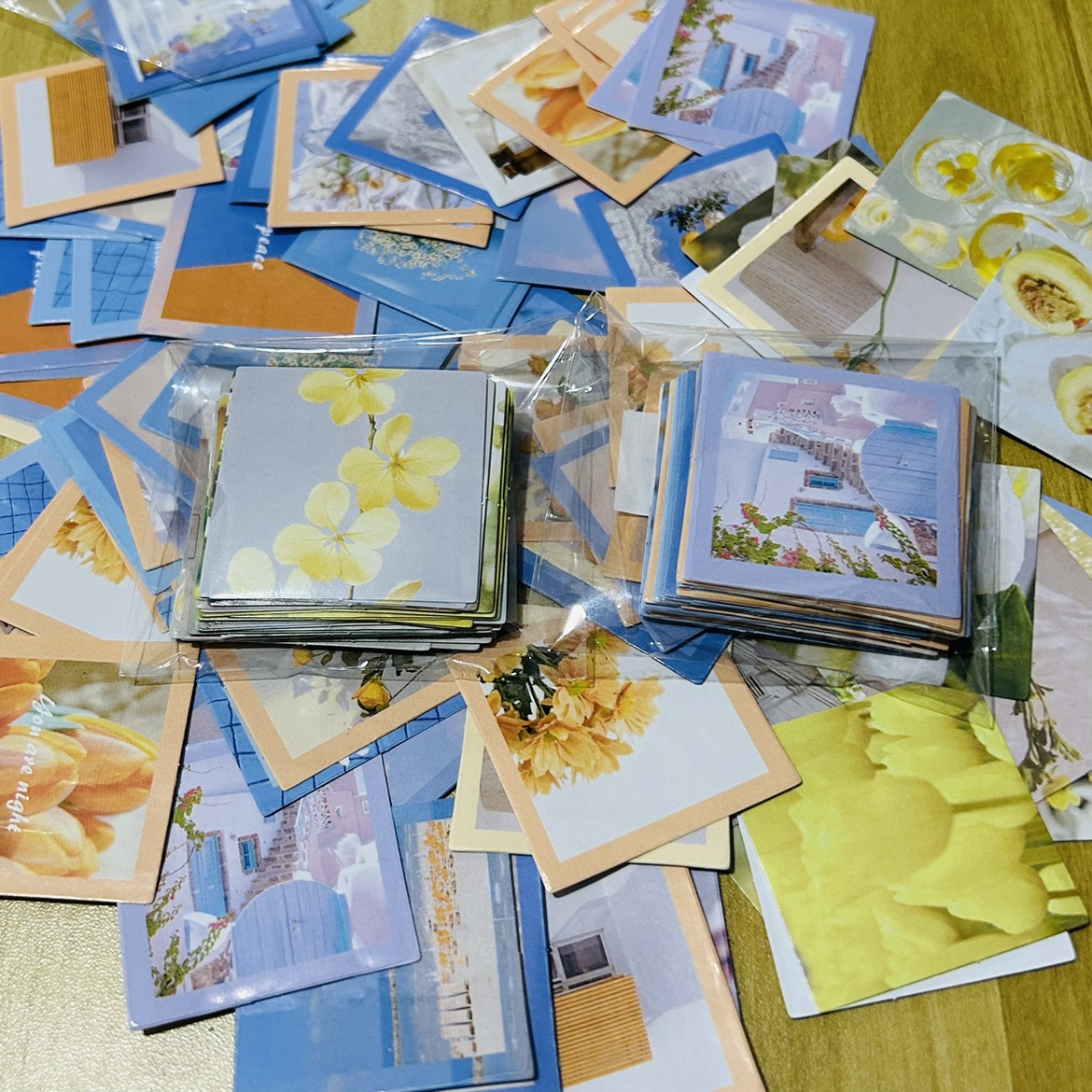 2包铜版纸不干胶贴纸花开尚盈盈46张/袋