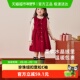 新年衣服女宝 红色装 软糯加绒 女童背心裙秋冬小童连衣裙儿童冬季