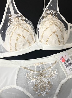 M75B蕾丝全罩杯白色软钢圈调整型2排扣