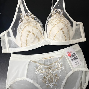 M75B 75C蕾丝全罩杯白色软钢圈调整型2排扣