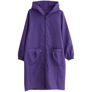 长袖加长款围裙家用厨房罩衣大人女防水防油大褂工作服薄款耐脏