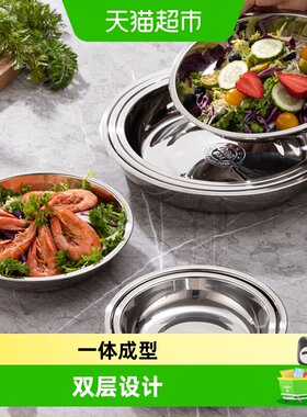 达福芮304不锈钢加厚家用圆形盘