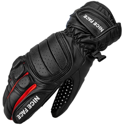 NICEFACE滑雪运动皮手套男女通用户外竞技比赛手套保暖防水透气