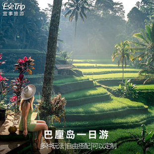 巴厘岛一日游乌布阿勇河漂流乌鲁瓦图滑翔伞网红秋千瀑布英文司机