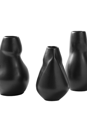 纯色异形陶瓷小花瓶家居客厅摆件