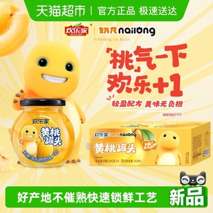 水果即食 9罐休闲零食整箱礼盒装 欢乐家x奶龙联名 黄桃罐头245g