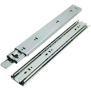 51宽重型滑轨抽屉滑道轨道加厚抽拉三节衣柜橱柜拉篮带锁承重导轨