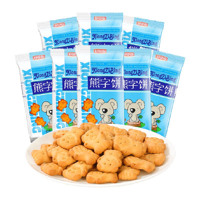 好吃点熊字饼萌趣造型饼干40g×8包