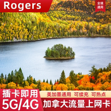 加拿大电话卡5G流量上网卡Rogers北美加墨多国旅游通用手机SIM卡