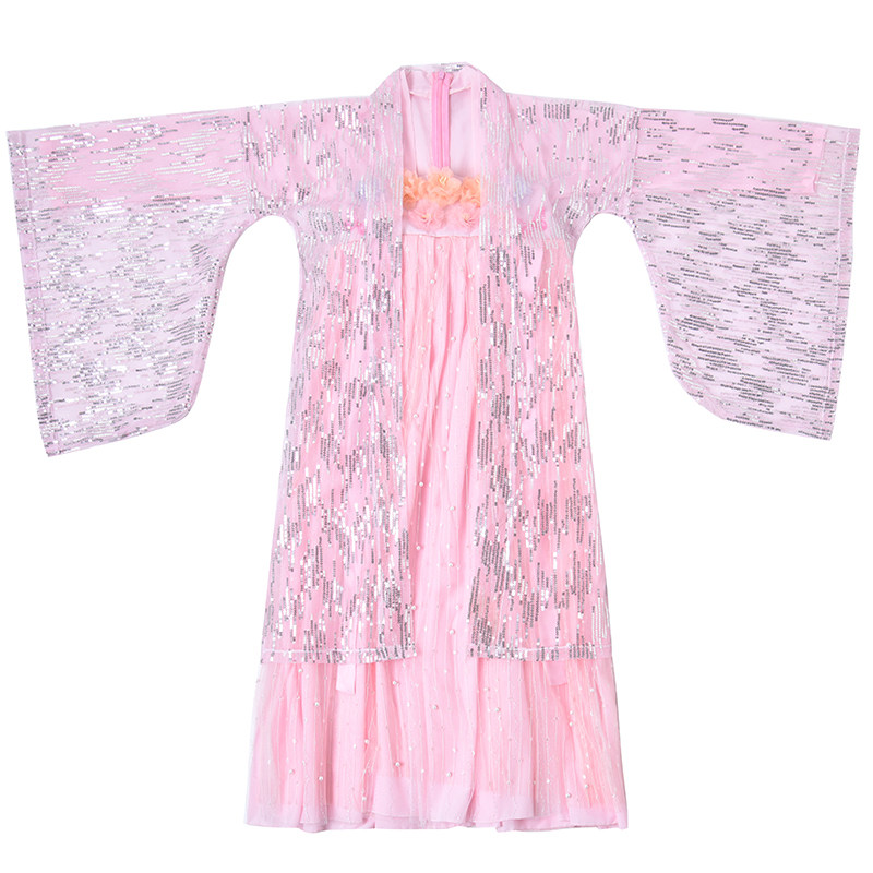 女童鲛人泪古装汉服齐胸襦裙春秋装儿童装古风飘逸超仙大袖裙日常