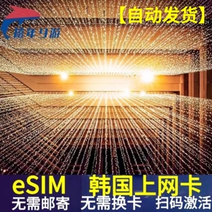 韩国ESIM虚拟电话卡4G网络首尔釜山济州岛旅游SKT上网手机无限流