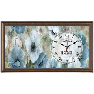 美式电表箱装饰画带钟表欧式遮挡电闸盒大尺寸配电箱复古油画挂画