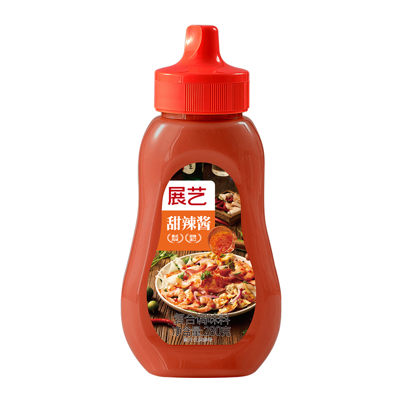 展艺甜辣酱280g挤压瓶手抓饼炸薯条酱料炒年糕烤肉蘸酱调味料家用