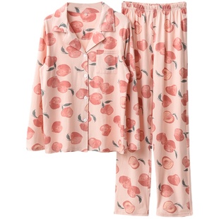 少女心纯棉家居睡衣 女士全棉居家服套装 180g精梳针织棉 春秋款