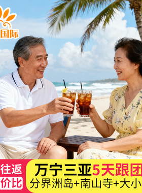 海口往返三亚陵水万宁旅游5天4晚跟团游分界洲岛南山寺爸妈旅行团