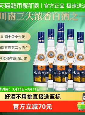 叙府蓝标大曲52度580ML*6瓶整箱浓香型白酒粮食酒口粮酒光瓶酒