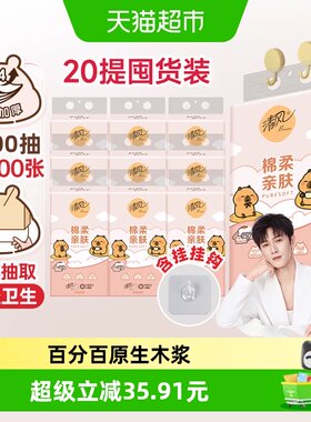 清风悬挂式抽纸250抽×20提