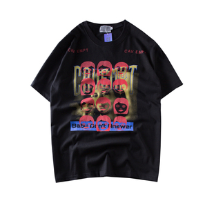 C.E CAVEMPT CE短袖宽松情侣BF风T恤卡通动漫人脸印花男女同款TEE