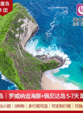 9人纯玩小团｜无购物｜巴厘岛+罗威纳+佩尼达岛5-7天当地跟团旅游