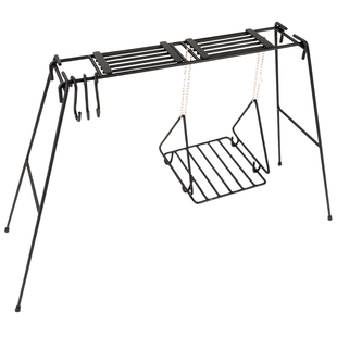 牧高笛户外露营铸铁加厚耐用可折叠便携多功能烧烤架子篝火焚火架