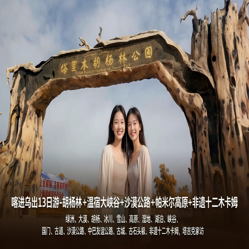 喀进乌出+塔里木胡杨+和田沙漠公路+温宿大峡谷+帕米尔高原13日