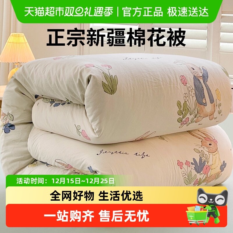 新疆棉花被子冬被芯冬季加厚保暖春秋被棉絮儿童单人学生四季通用
