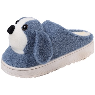 冬季儿童棉拖鞋厚底防滑卡通可爱狗狗男童女童包头加厚宝宝毛毛鞋