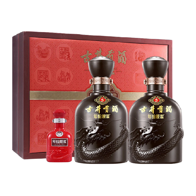 古井贡酒古5-50度500ml*2瓶礼盒浓香型