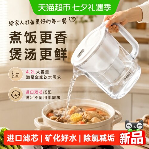 倍世家用大容量进口滤芯净水壶