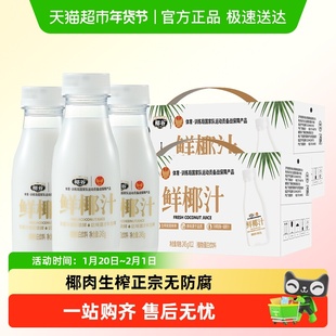 椰谷鲜椰汁245g*12瓶*2箱椰肉生榨0防腐0香精植物蛋白饮品椰子汁