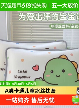 A类卡通儿童冰丝枕套40x60婴儿宝宝枕头套夏季凉感30x50cm枕芯罩