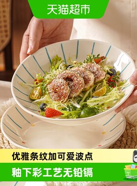 美康之家法式釉下彩盘子家用菜盘