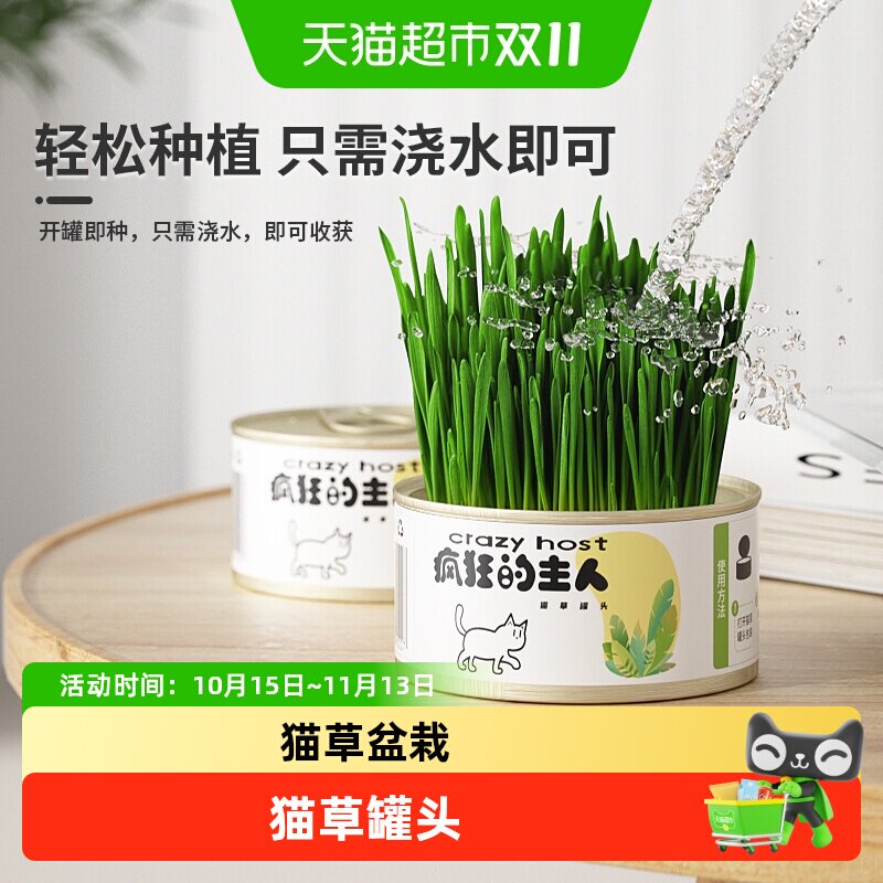 猫草猫草盆栽水懒人仓培幼猫咪助排毛球草化毛薄荷片膏盆猫咪零食