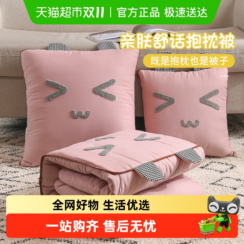 卡通抱枕被子两用靠垫沙发枕头被车载办公室多功能折叠午休空调被