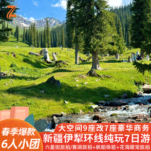 新疆旅游伊犁7日游赛里木湖旅拍大空间7座商务车 爆款 草原环线