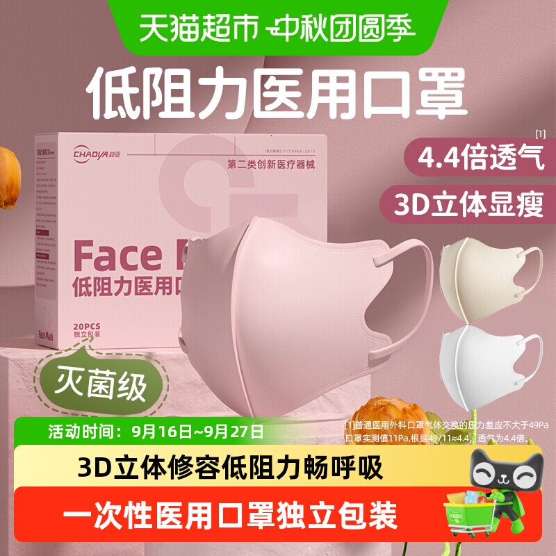 超亚一次性医用口罩3d立体低阻力图片