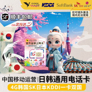吟游通信5G日韩通用电话卡 不限流量手机上网流量热点34567天旅游