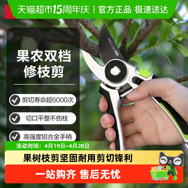 得力园艺剪家用草坪花草剪修剪果树枝绿整篱剪粗枝园林大剪刀